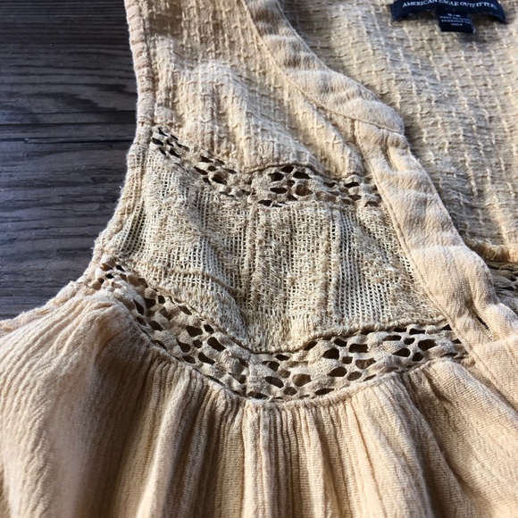 American Eagle gold mustard yellow button front tank top - Picture 6 of 13